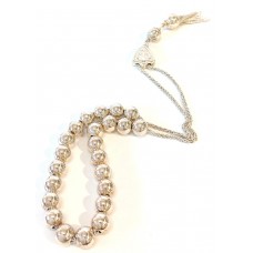 Κομπολόι από ασήμι 925 με λουστράτες χάντρες (KOM02)